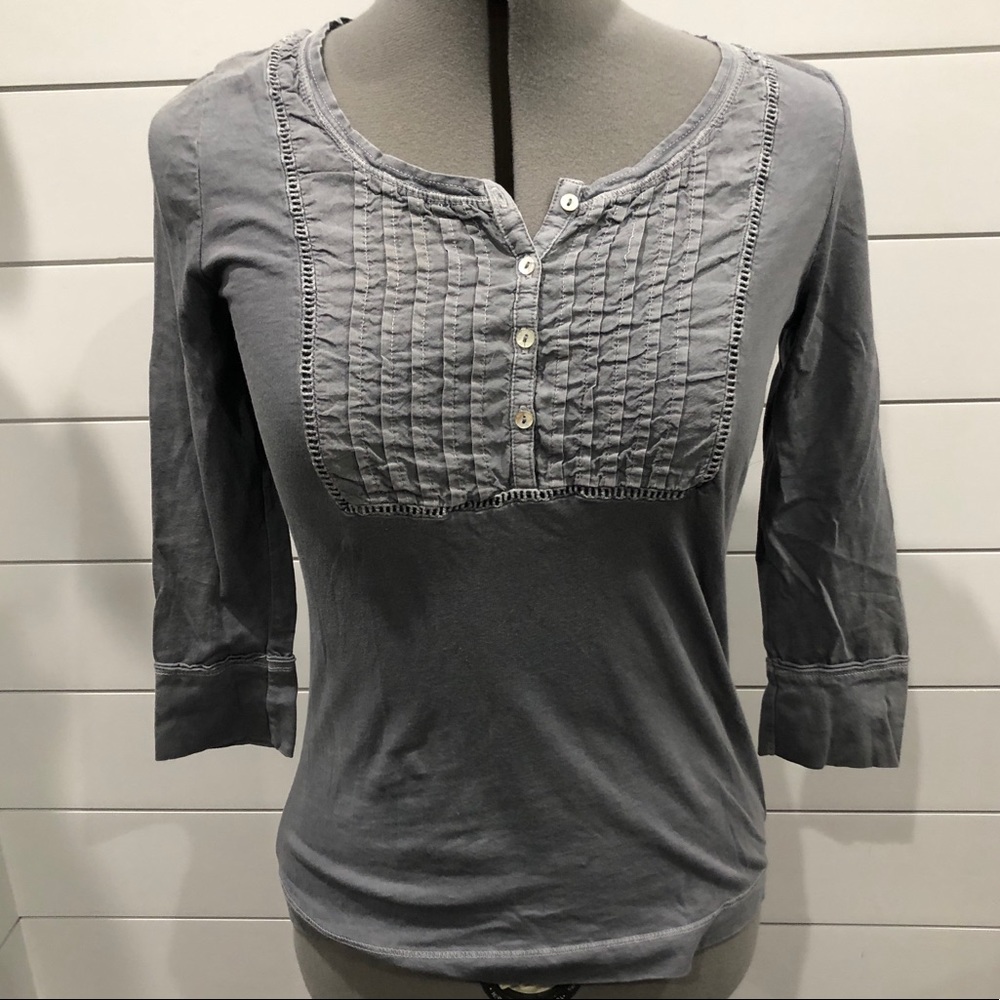 H&M Henley 3/4 Sleeve Top Small